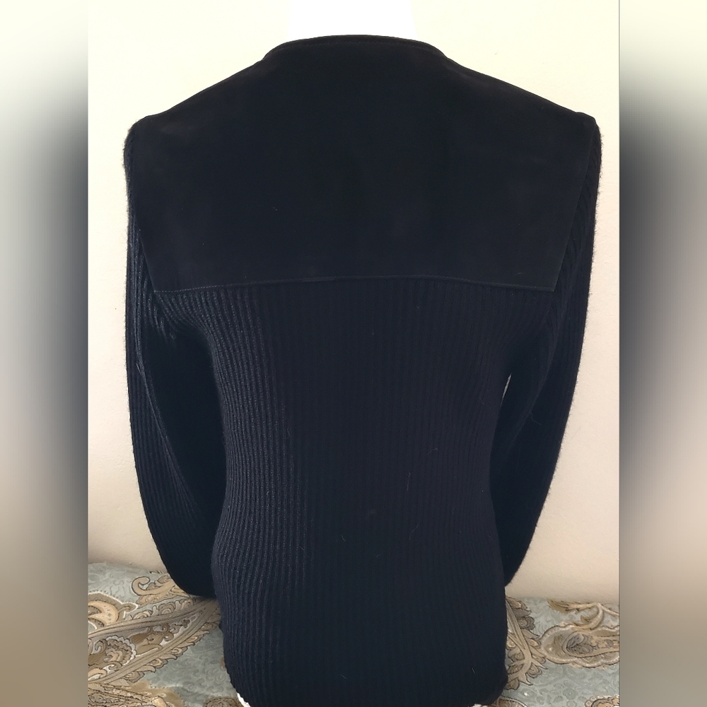 Preswick & Moore Suede Leather Sweater Jacket 8 - Picture 4 of 6